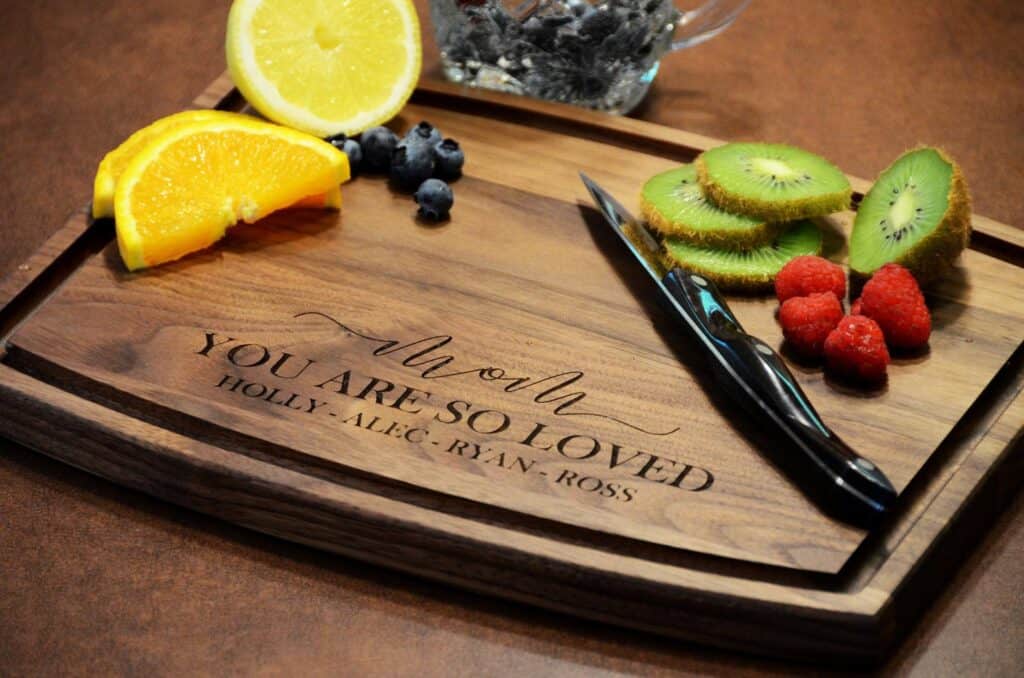 Personalized cutting board for thoughtful Mother's Day gifts