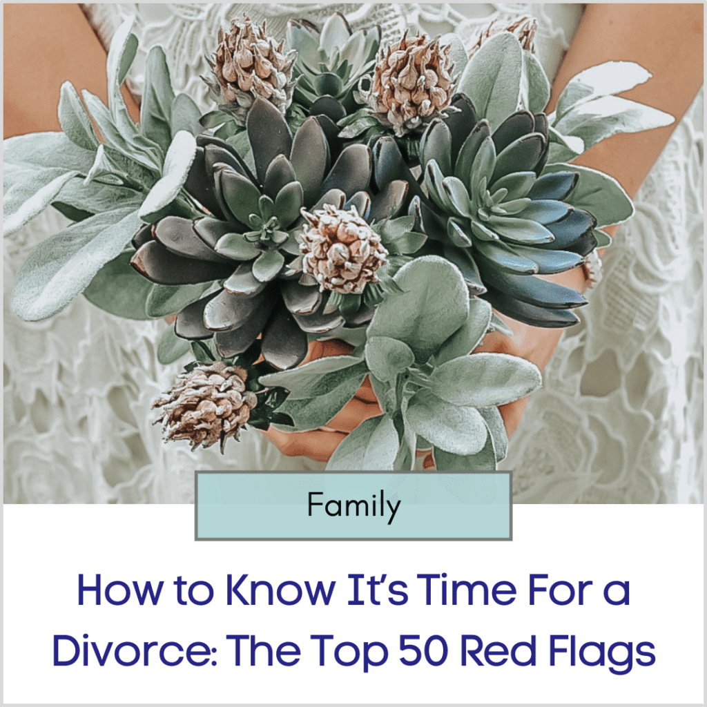 Photo link to an article titled "How to Know It's Time for a Divorce: The Top 50 Red Flags"