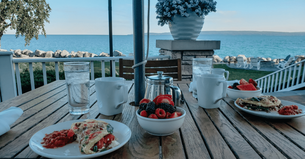 Breakfast by the beach for what is a staycation