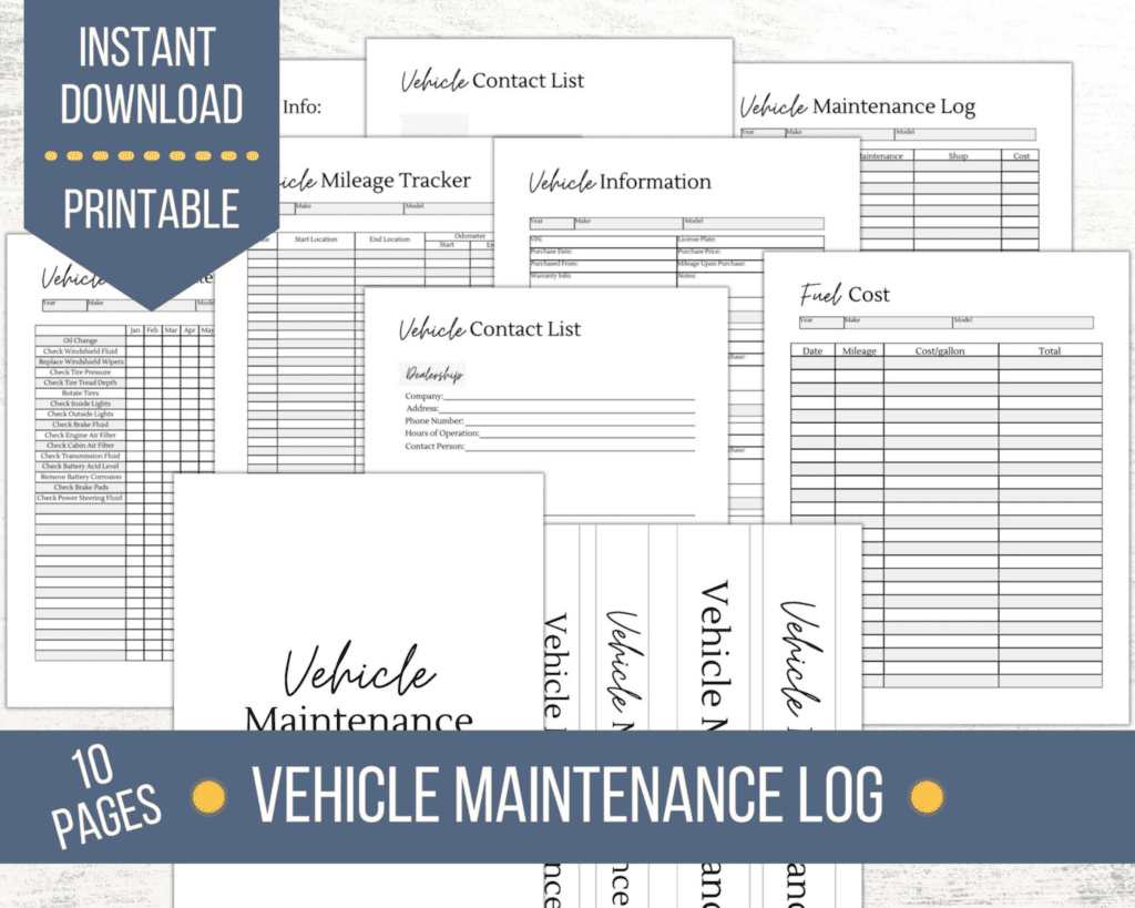 Vehicle maintenance log for how to save money on car repairs