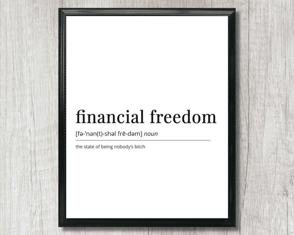 Financial freedom wall decor for what is financial freedom